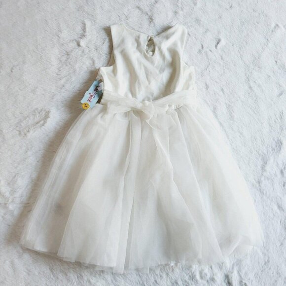 Cat & Jack Girls' Sleeveless Lace Floral Dress 4KIDK-BY - Picture 3 of 4